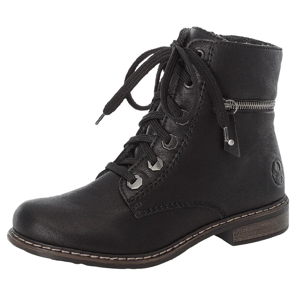 Rieker Schnürboots Schnürstiefelette Blockabsatz Mit Zierreißverschluss Außen Bestellen