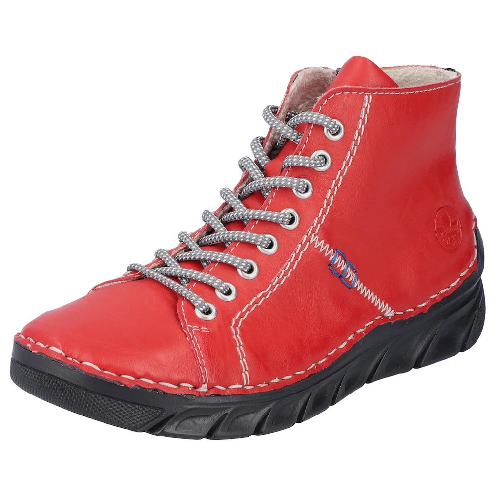 Rieker Schnürboots Schnürstiefelette High Top Sneaker Schnürschuh mit Kontrastnaht ▷ für
