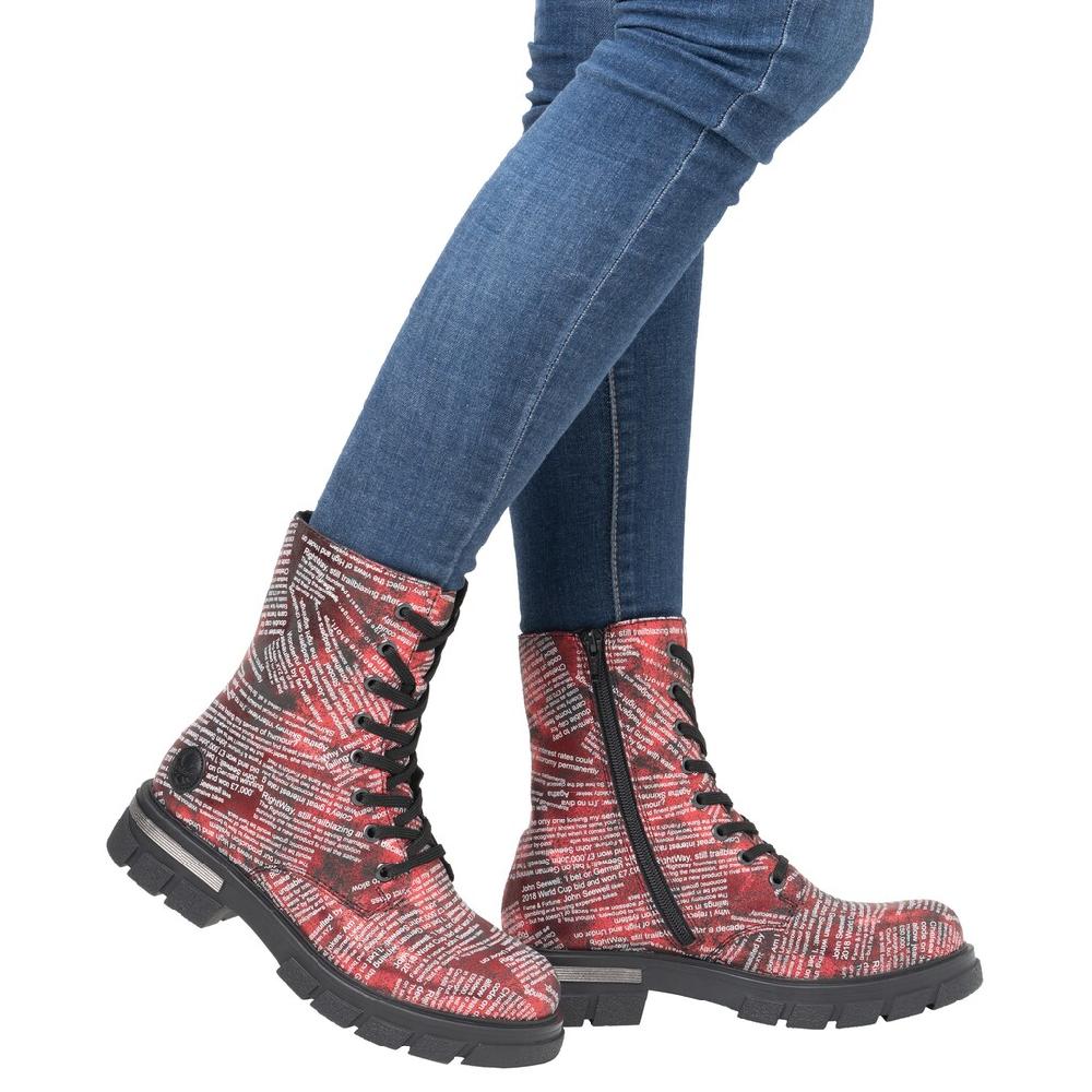 Rieker Schnürboots Stiefelette Blockabsatz Mit Zusätzlichem Innenreißverschluss Kaufen