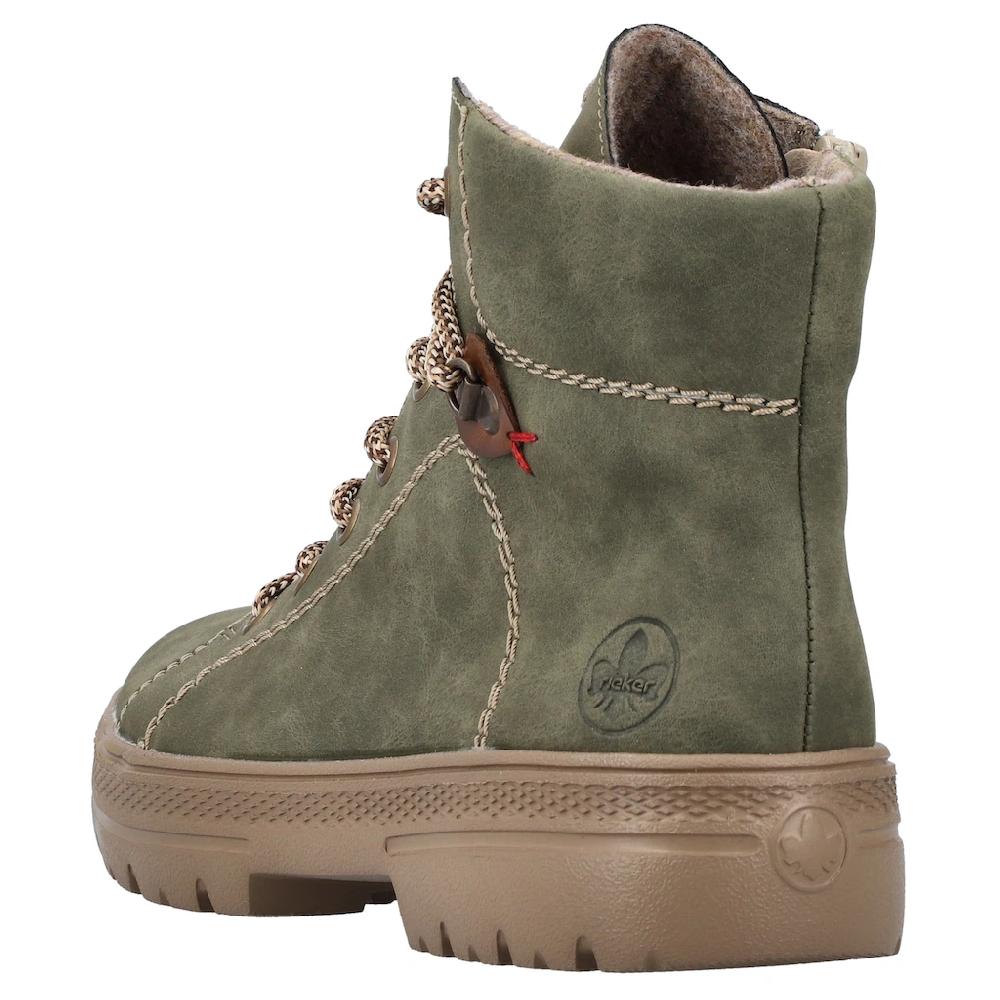 Rieker Schnürboots Stiefelette Plateausohle Kontrastnaht Mit Innenreißverschluss ▷ Für