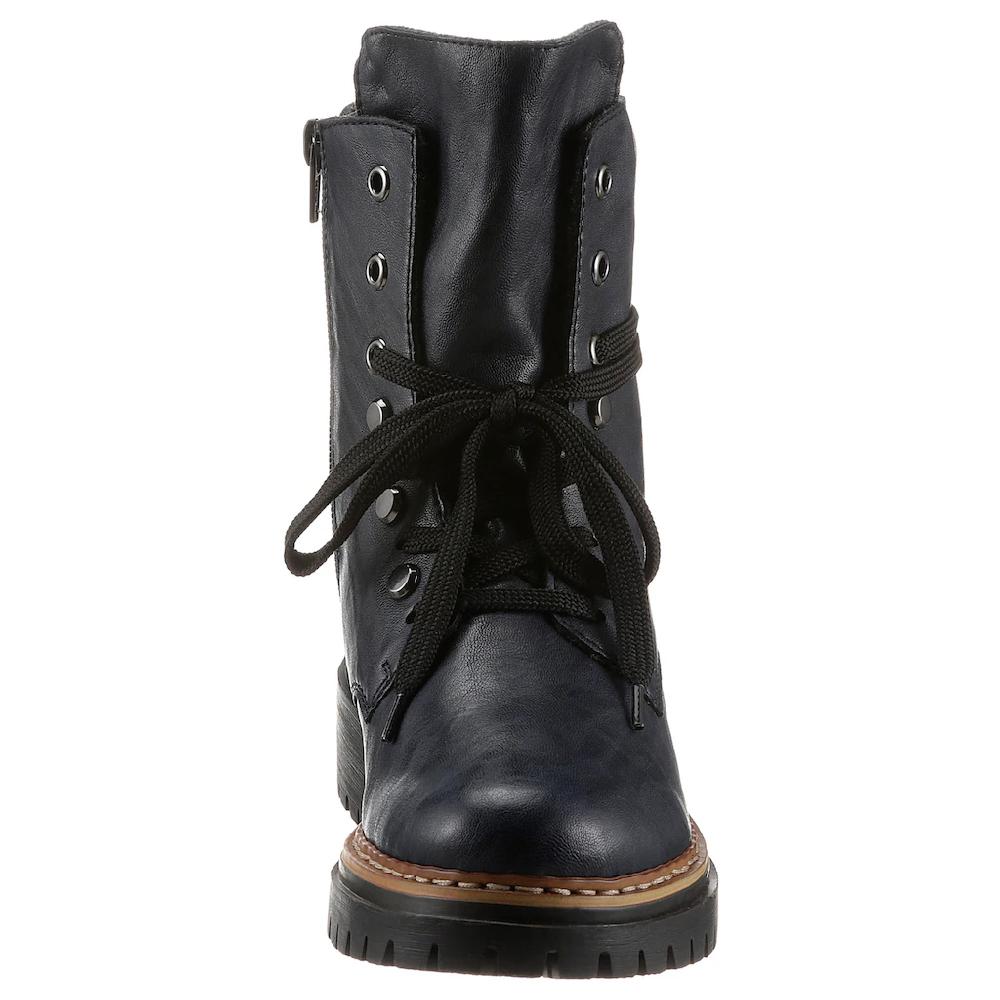 Rieker Schnürboots Stiefelette Profilsohle Blockabsatz Mit Lässiger Schnürung Bestellen
