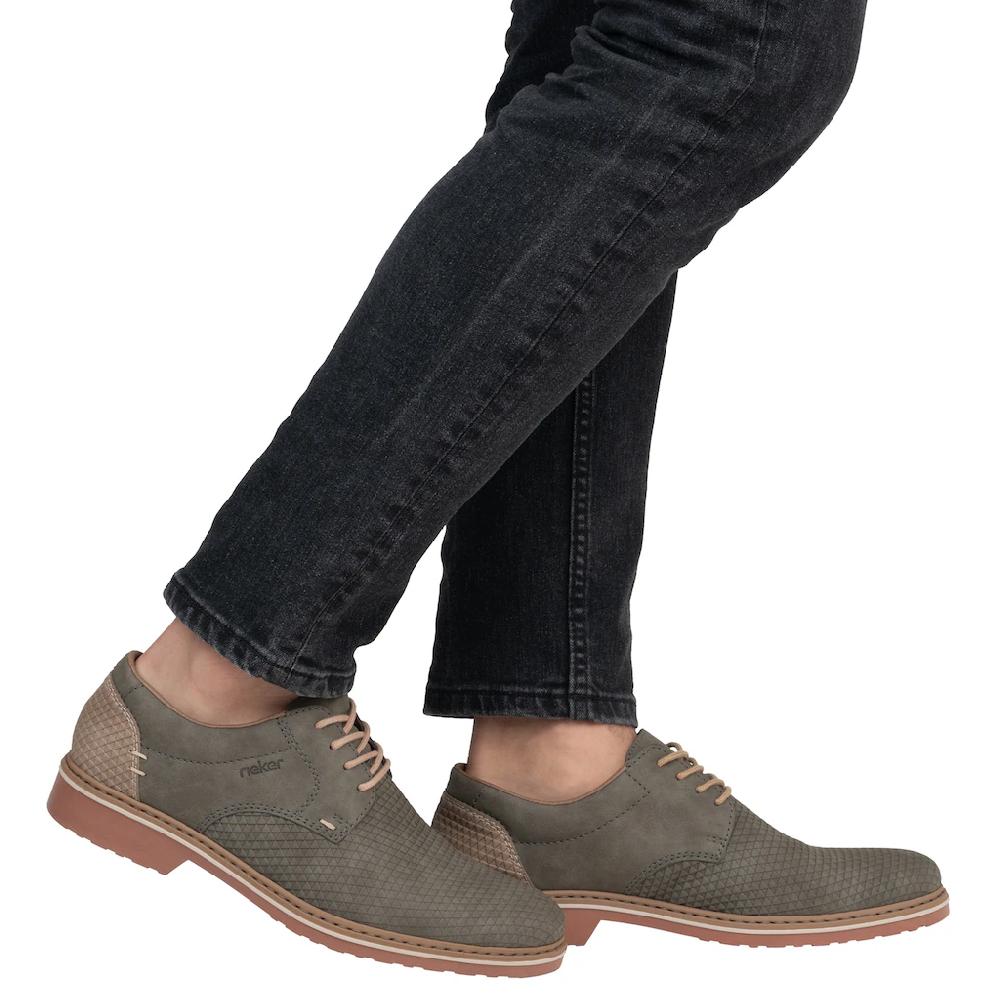 Rieker Schnürschuh Business-Schnürer Halbschuh Mit Modischer Prägung ▷ Kaufen