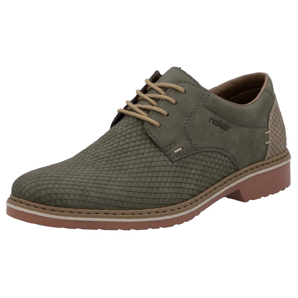Rieker Schnürschuh Business-Schnürer Halbschuh mit modischer Prägung ▷ kaufen
