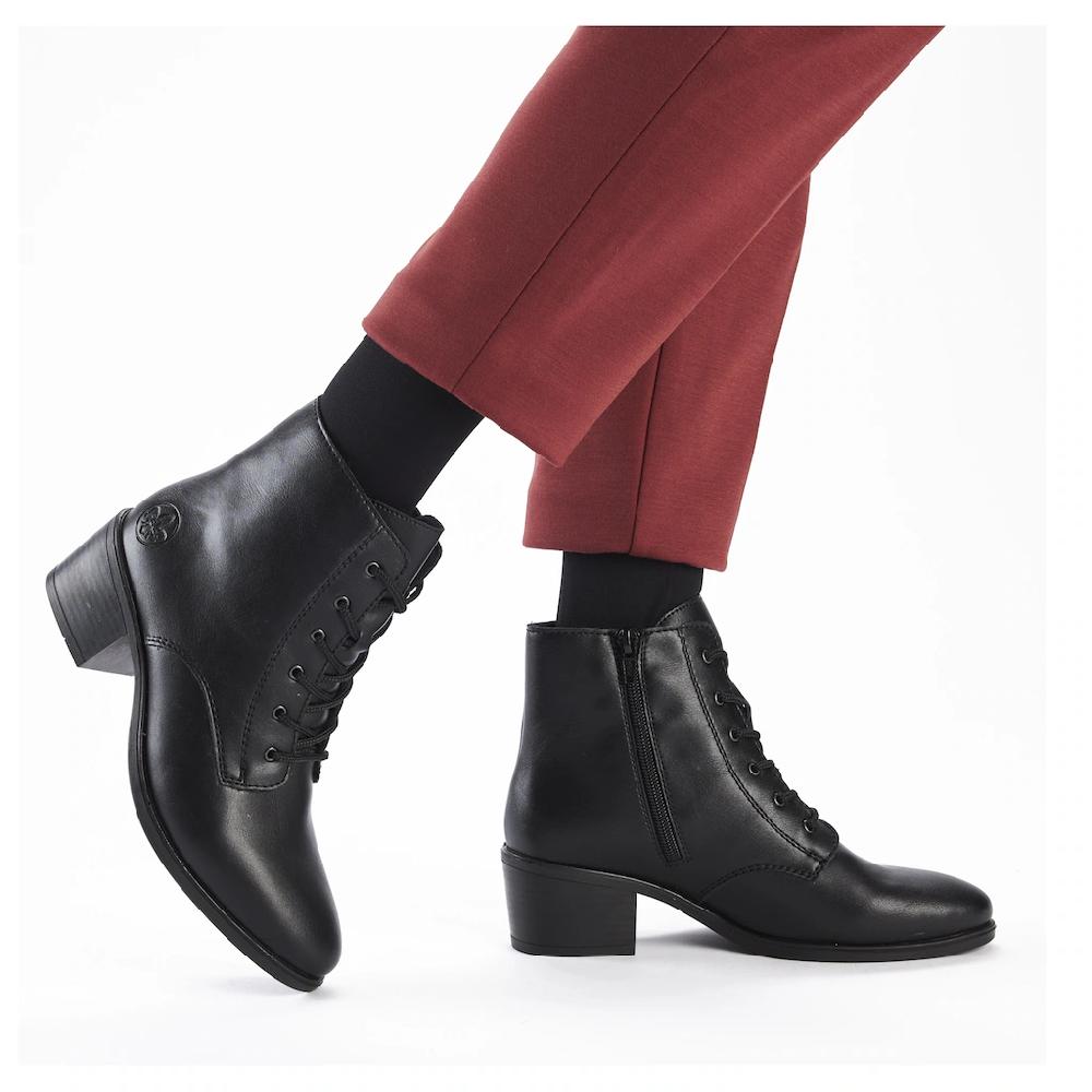 Rieker Schnürstiefelette Ankleboots Klassik-Stiefelette Blockabsatz Innenreißverschluss Online Bestellen