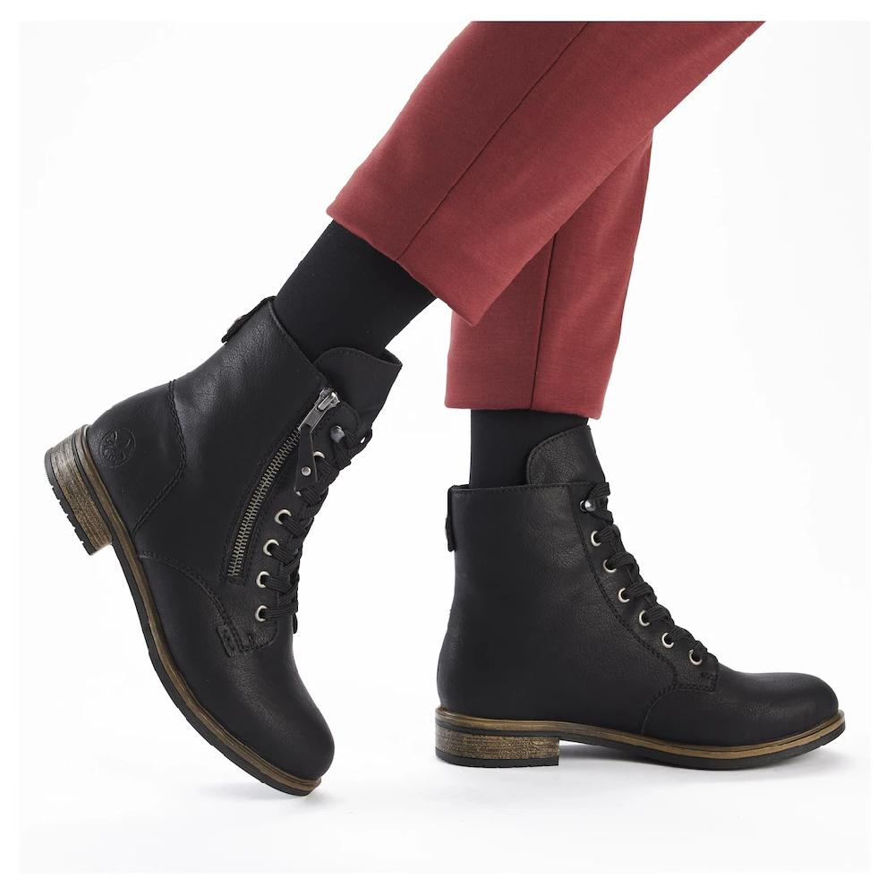 Rieker Schnürstiefelette Schnürboots Blockabsatz In Klassischer Form Bestellen