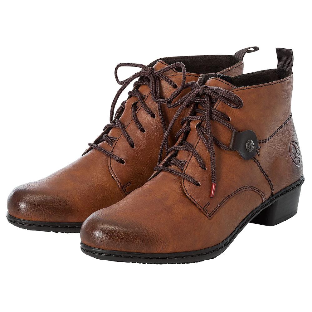 Rieker Schnürstiefelette Schnürboots Blockabsatz In Elegantem Look ▷ Für