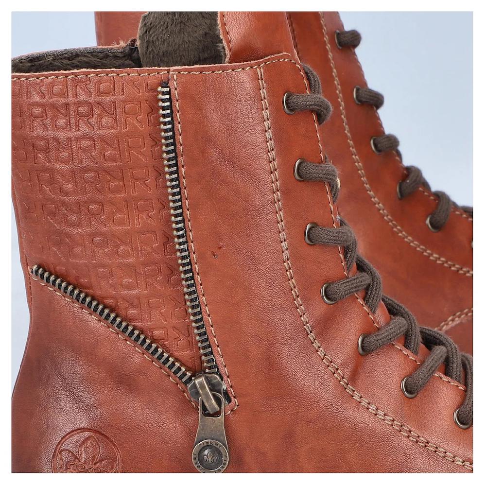 Rieker Schnürstiefelette Schnürboots Blockabsatz Mit Schaftprägung Und Innenreißverschluss Online Kaufen
