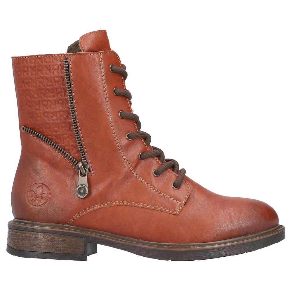 Rieker Schnürstiefelette Schnürboots Blockabsatz Mit Schaftprägung Und Innenreißverschluss Online Kaufen