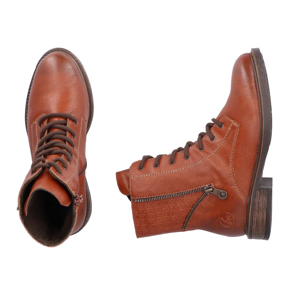 Rieker Schnürstiefelette Schnürboots Blockabsatz Mit Schaftprägung Und Innenreißverschluss Online Kaufen