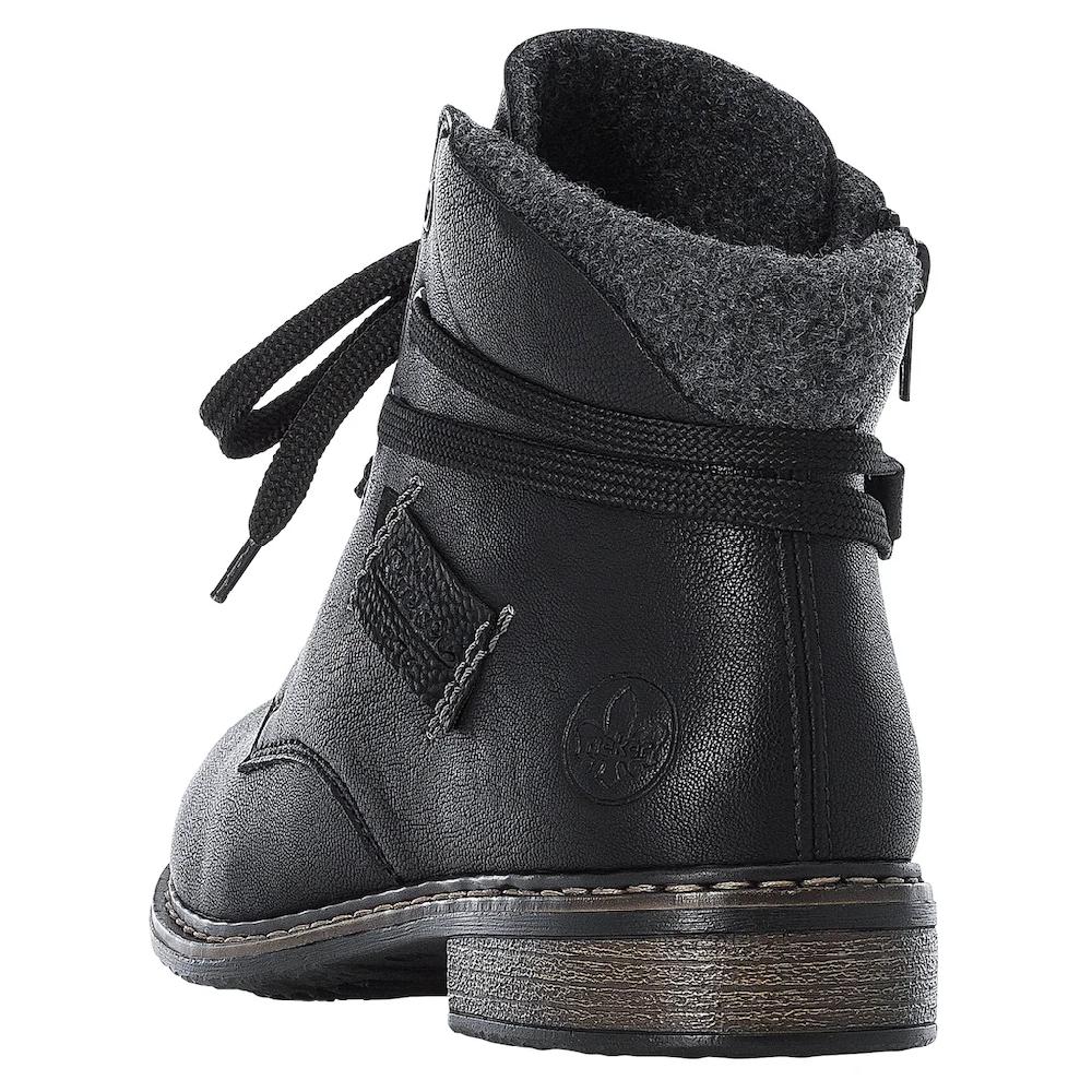 Rieker Schnürstiefelette Schnürboots Blockabsatz Mit Gepolstertem Schaftabschluss Online Kaufen