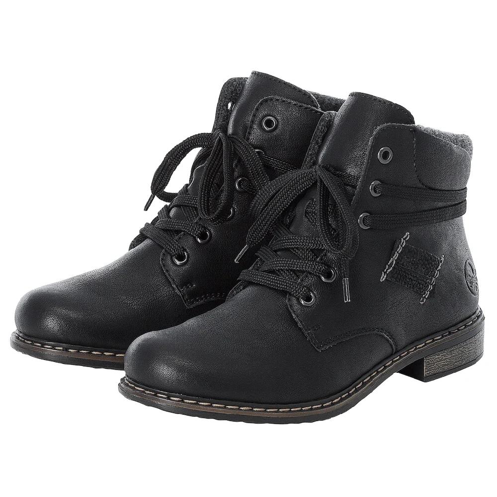 Rieker Schnürstiefelette Schnürboots Blockabsatz Mit Gepolstertem Schaftabschluss Online Kaufen