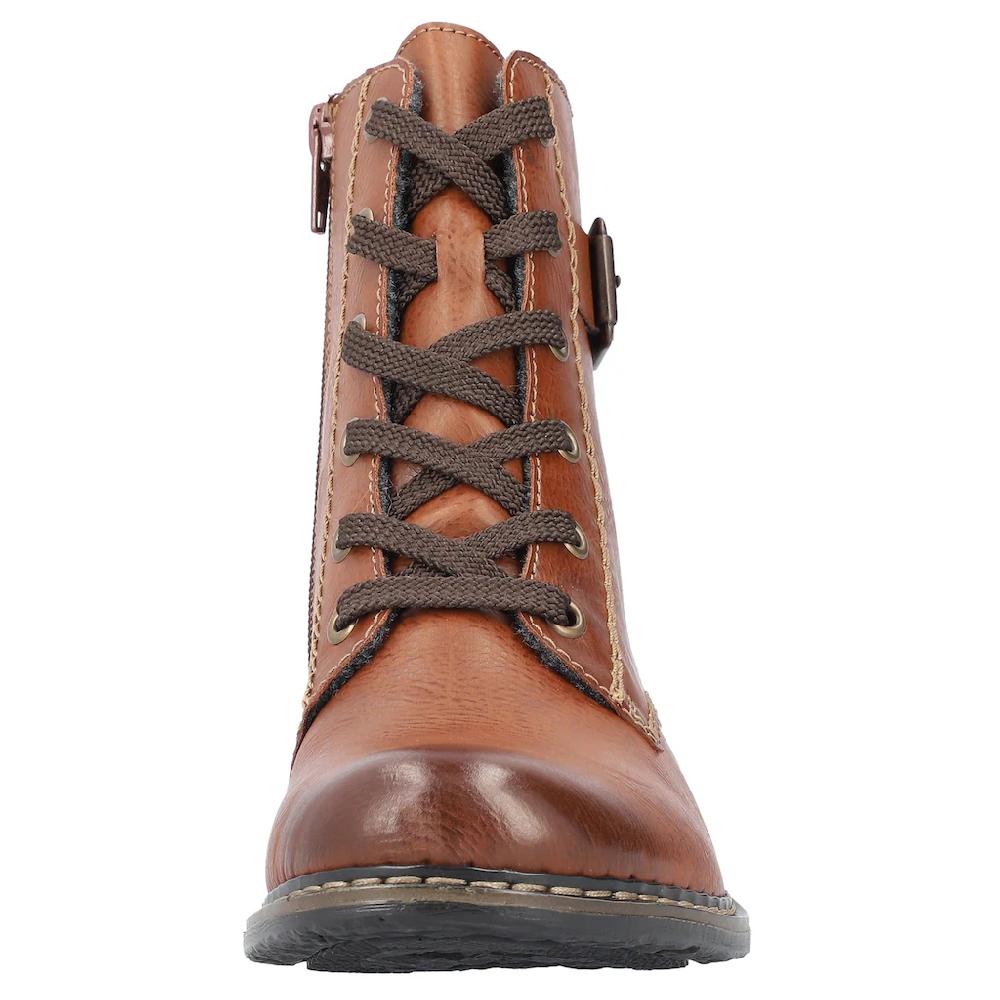Rieker Schnürstiefelette Schnürboots Klassik-Boots Blockabsatz In Used-Optik Online Kaufen
