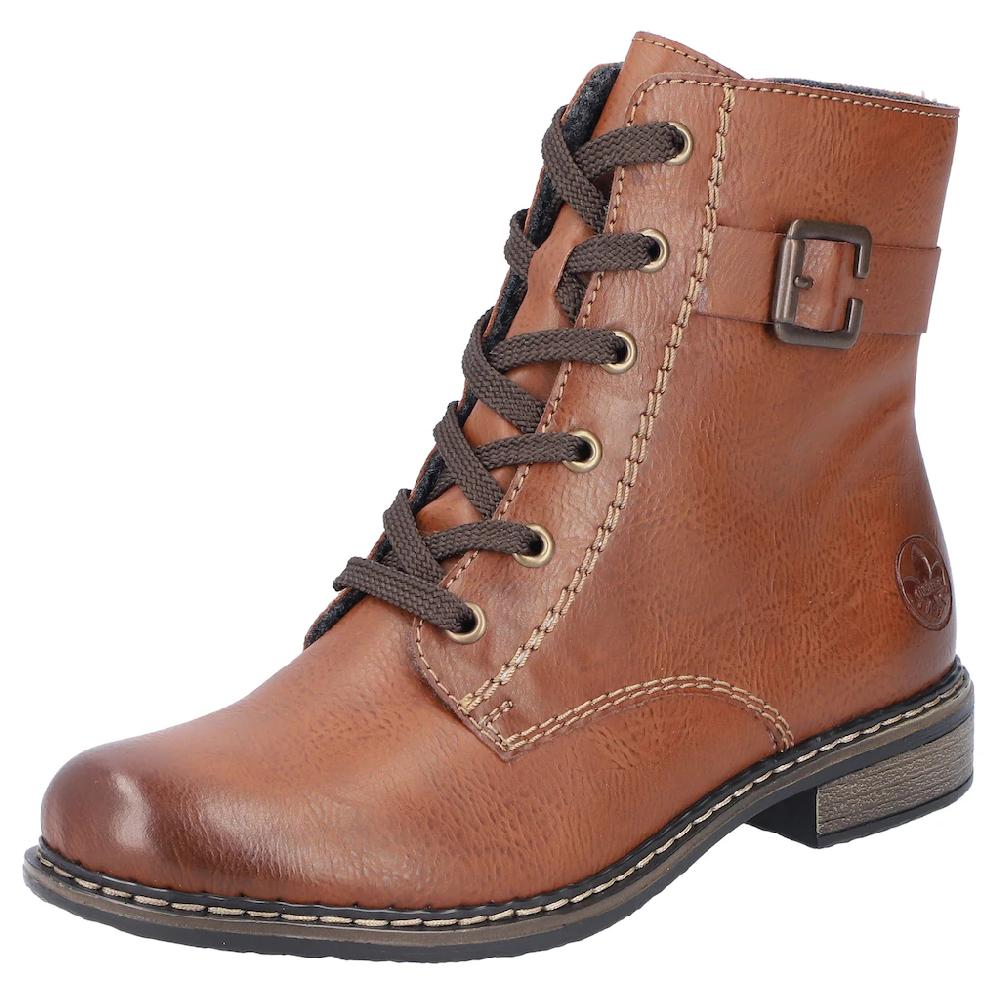 Rieker Schnürstiefelette Schnürboots Klassik-Boots Blockabsatz in Used-Optik online kaufen