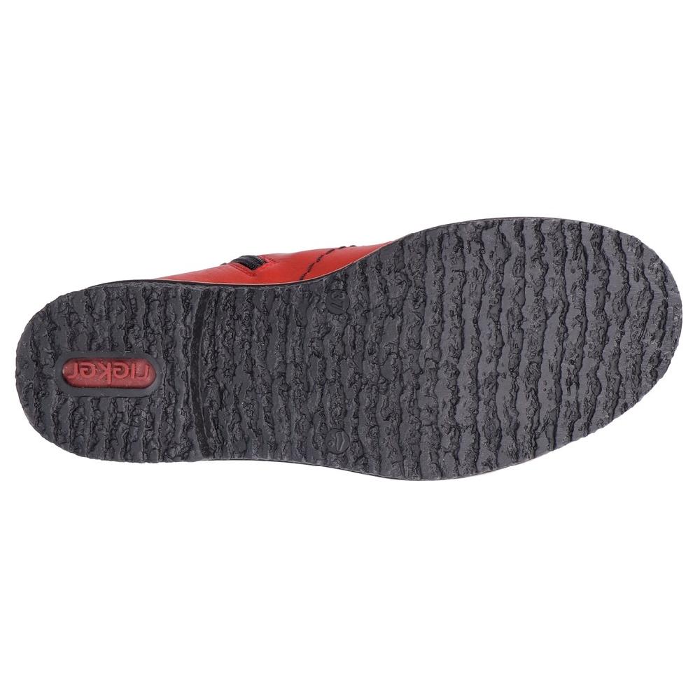 Rieker Schnürstiefelette Schnürboots Reißverschluss-Stiefelette Blockabsatz Rosenmuster Online Kaufen