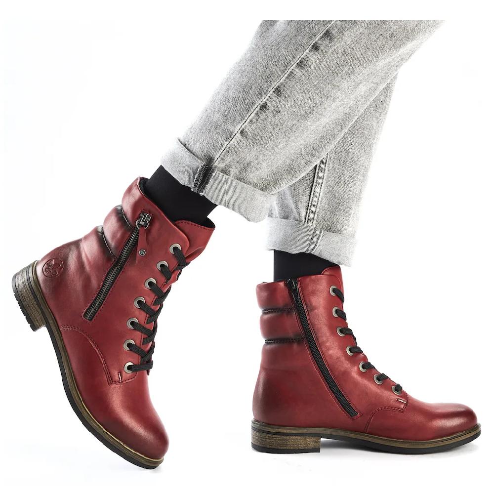 Rieker Schnürstiefelette Schnürboots Stiefelette Blockabsatz Mit Innenreißverschluss Online Kaufen