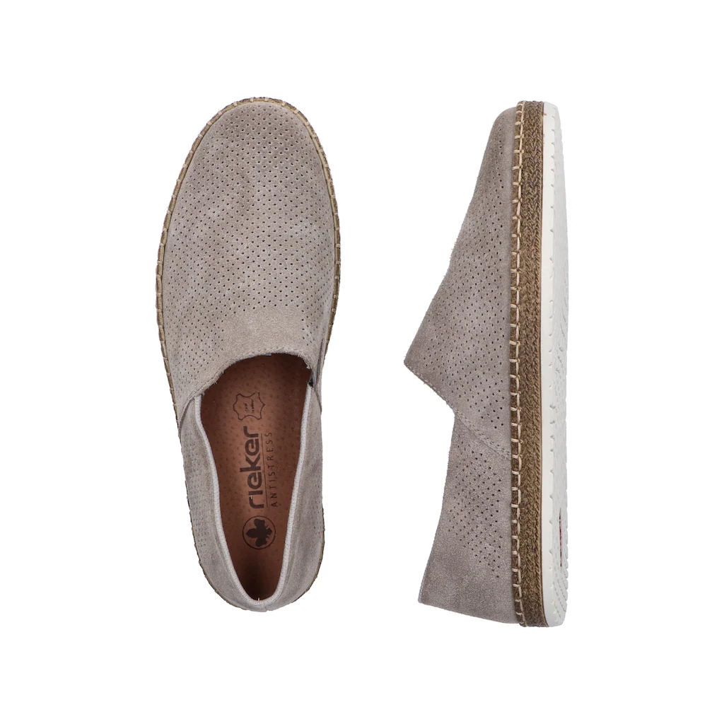 Rieker Slipper Schlupfschuh Casual-Slipper Mokassin Mit Perforation