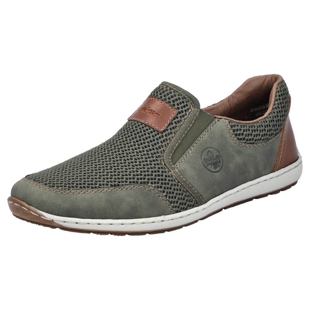 Rieker Slipper Sommerschuh Schlupfschuh Freizeitschuh mit kontrastfarbenen Besätzen ▷ für