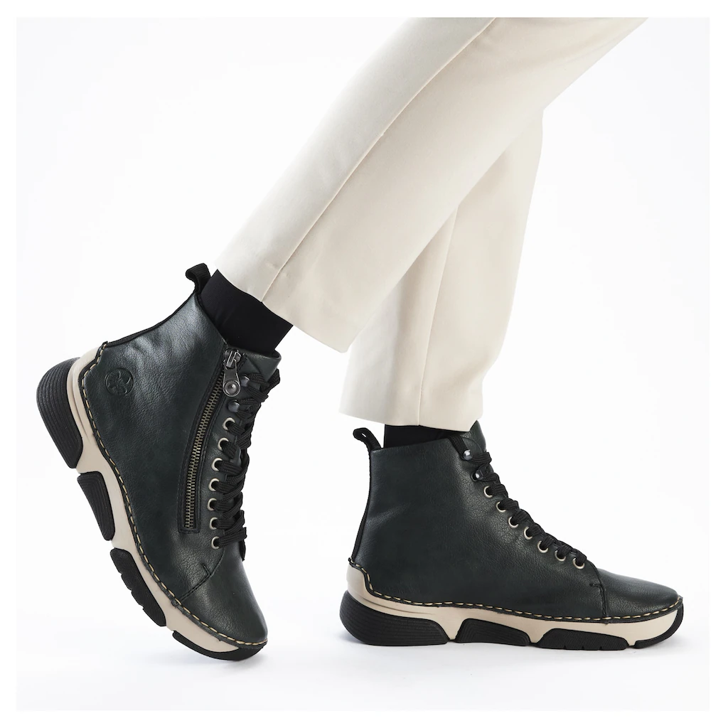 Rieker Sneaker Freizeitschuh Halbschuh Schnürschuh Mit Kontraststeppung Kaufen