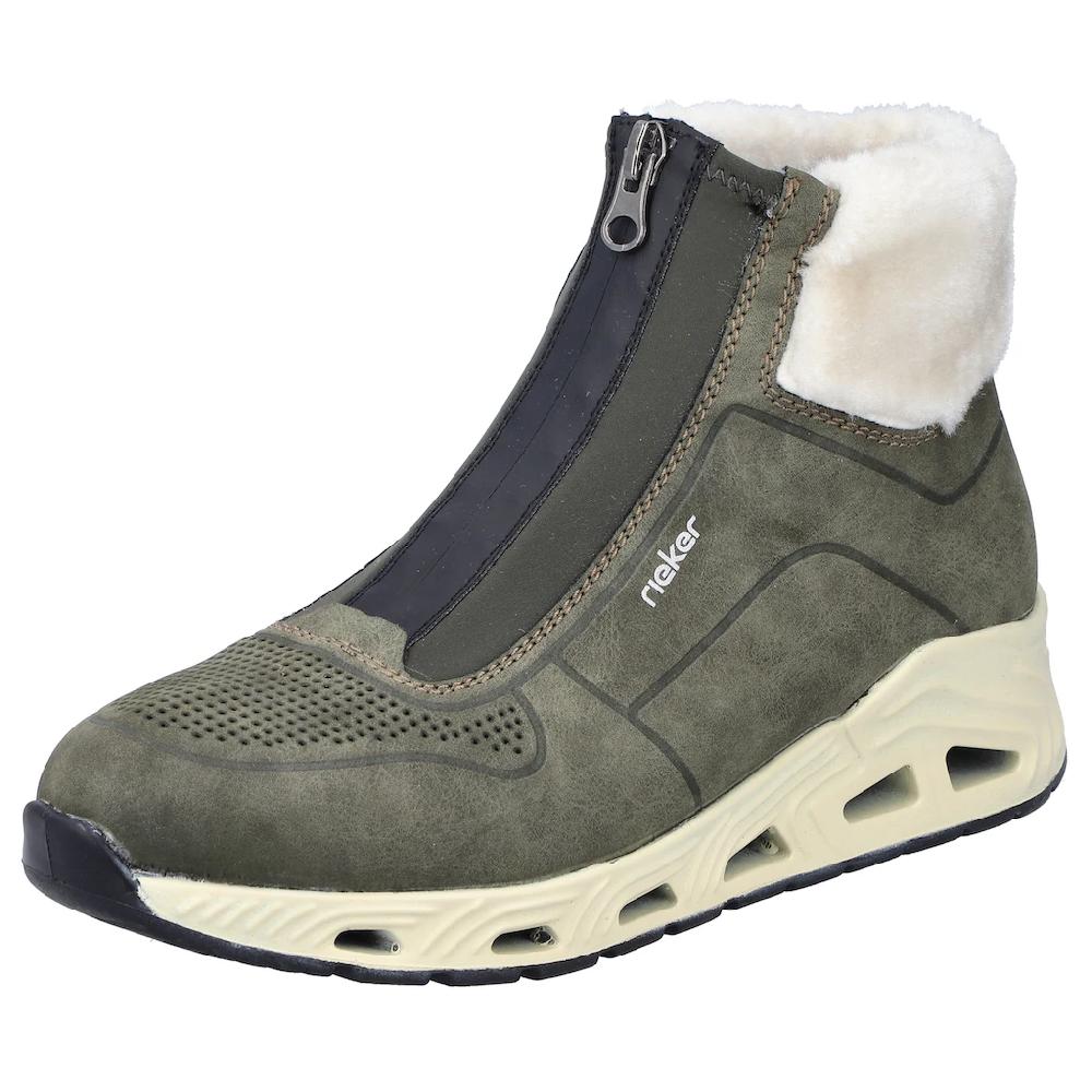 Rieker Sneaker Freizeitschuh Schlupfboots mit Vorder-Reißverschluss ▷ für
