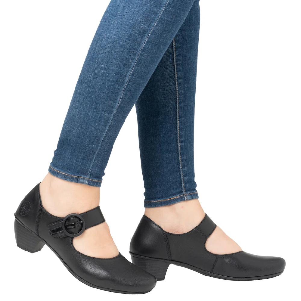 Rieker Spangenpumps Festtagsschuh Pumps Trichterabsatz Mit Klettriemchen