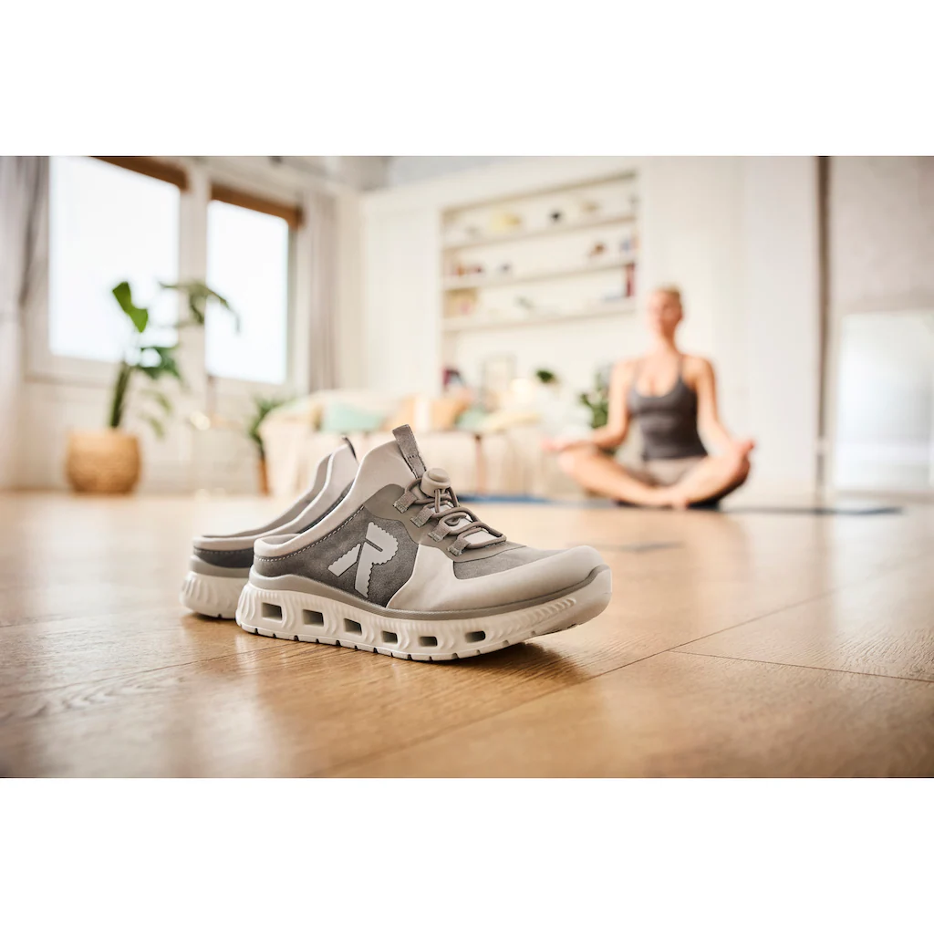 RIEKER Sport Clog Schlupfschuh Sabot Sneaker Mit Aufgesetztem Schnellverschluss