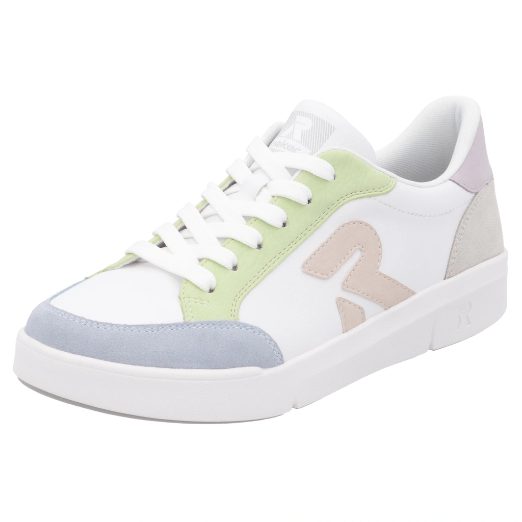 RIEKER Sport Plateausneaker Schnürschuh Halbschuh Freizeitschuh mit pastellfarbenen Akzenten online kaufen