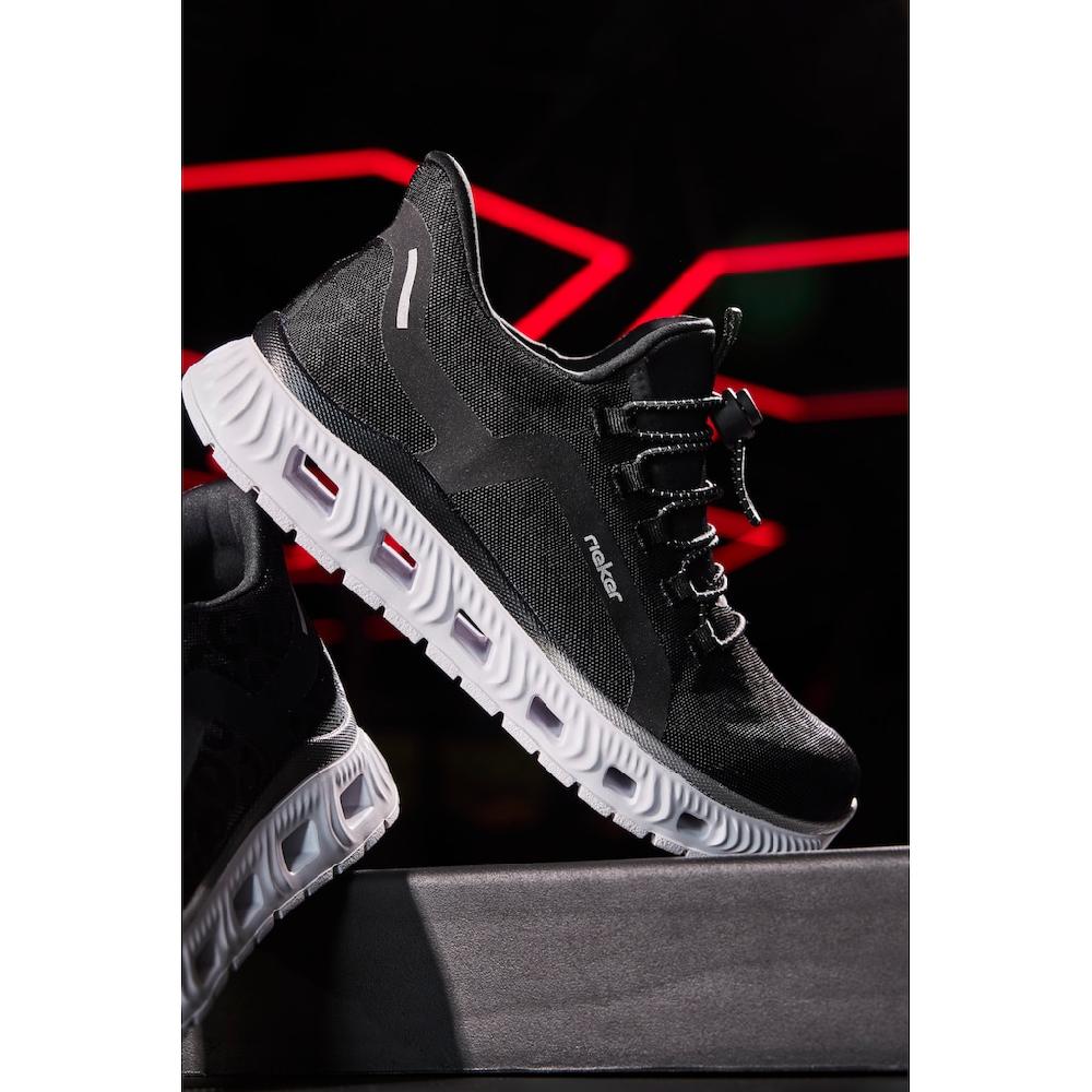 RIEKER Sport Slip-On Sneaker Freizeitsneaker Schlupfschuh In Leo-Optik Mit MemoSoft-Innensohle