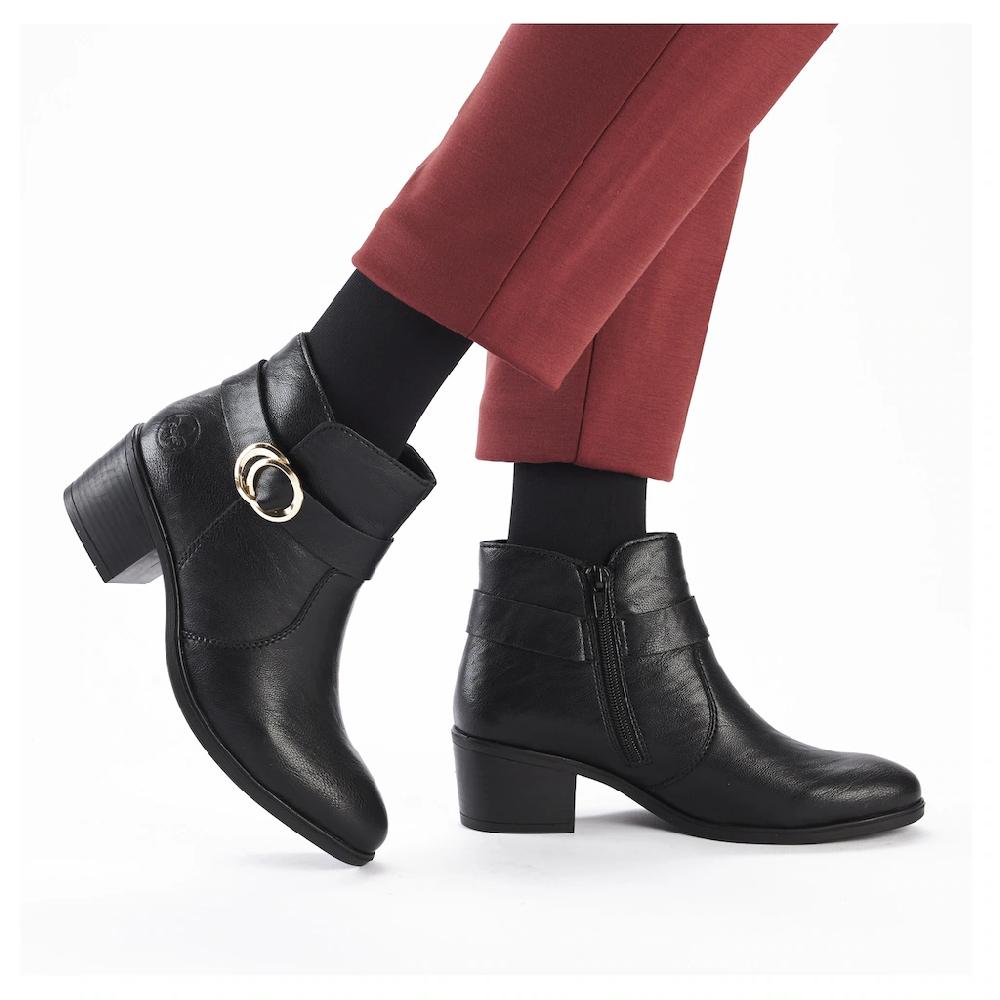 Rieker Stiefelette Ankleboots Blockabsatz Mit Innenreißverschluss Online Bestellen