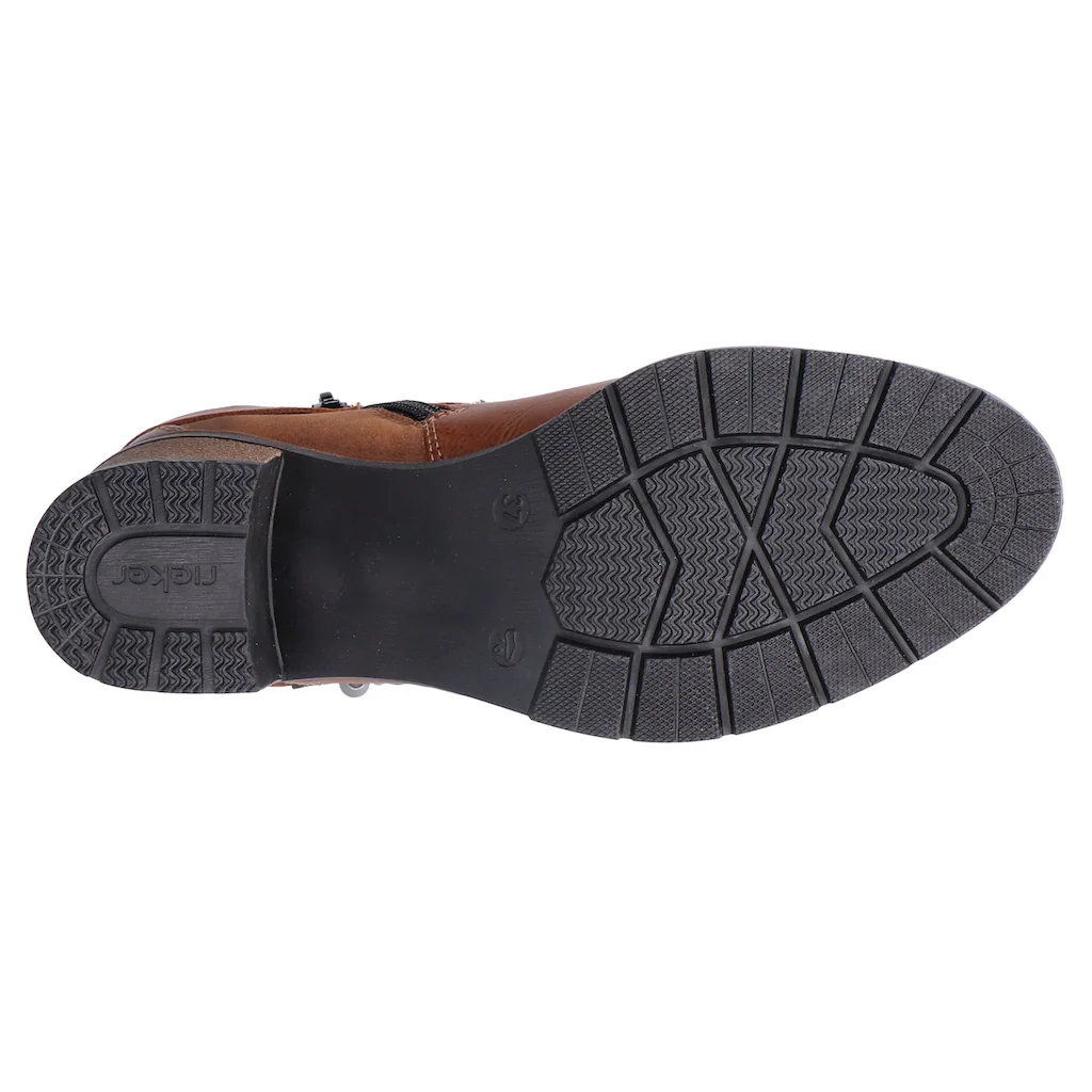 Rieker Stiefelette Boots Blockabsatz Zierbänder In Used-Optik Bestellen