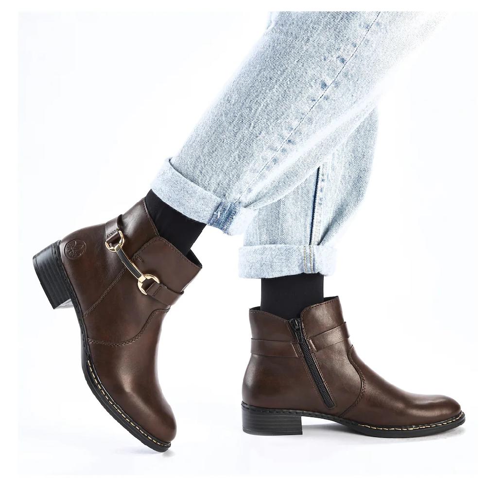 Rieker Stiefelette Business-Stiefelette Boots Mit Innenreißverschluss Schmale Form ▷ Für