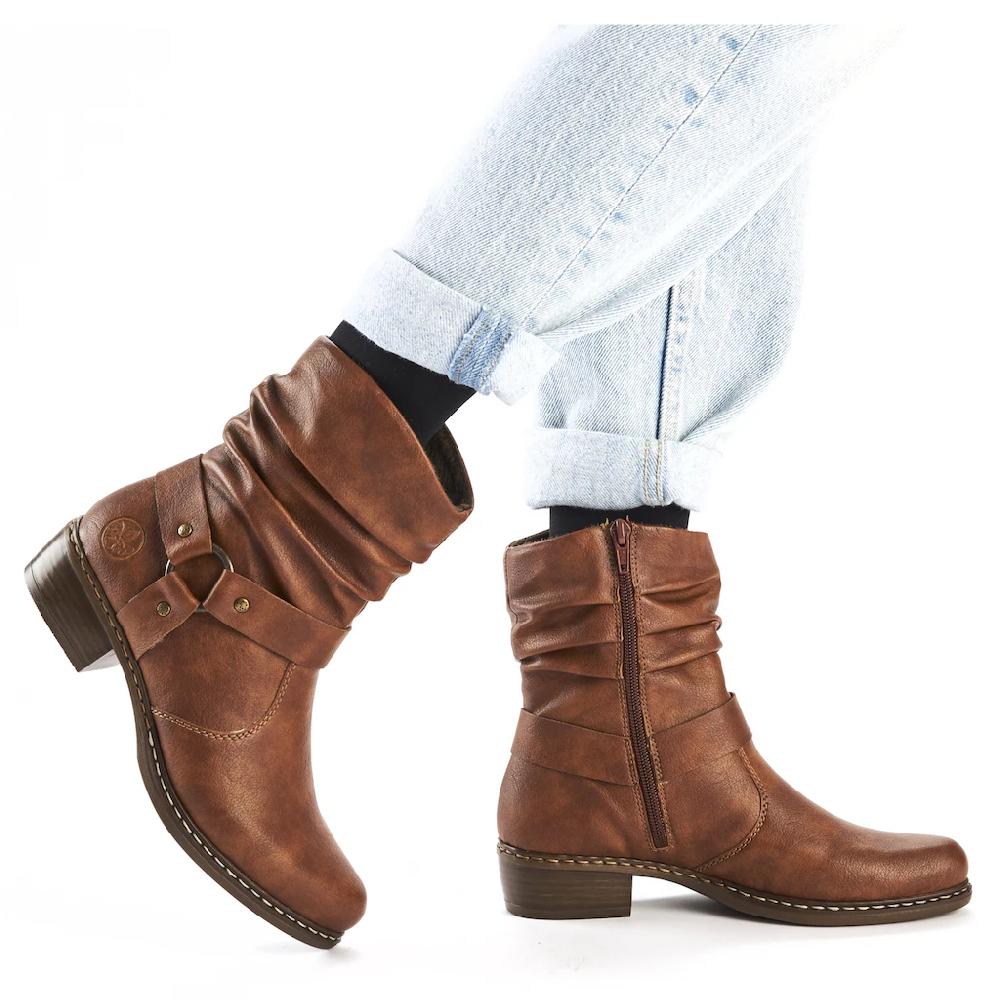 Rieker Stiefelette Cowboyboots Westernstiefelette Blockabsatz Mit Zierriemen Online Bestellen