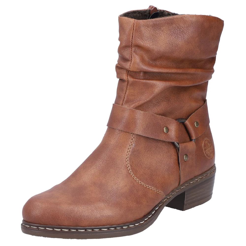 Rieker Stiefelette Cowboyboots Westernstiefelette Blockabsatz mit Zierriemen online bestellen