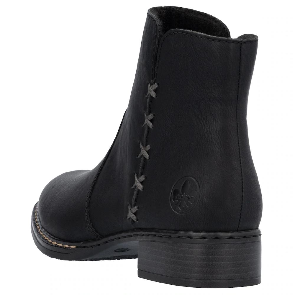 Rieker Stiefelette Reißverschluss-Stiefelette Ankelboots Mit Blockabsatz ▷ Für