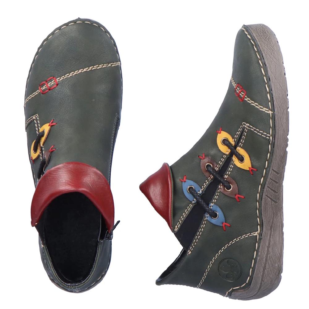 Rieker Stiefelette Schlupfboots Slipper Mit Bunten Applikationen Seitlich ▷ Für