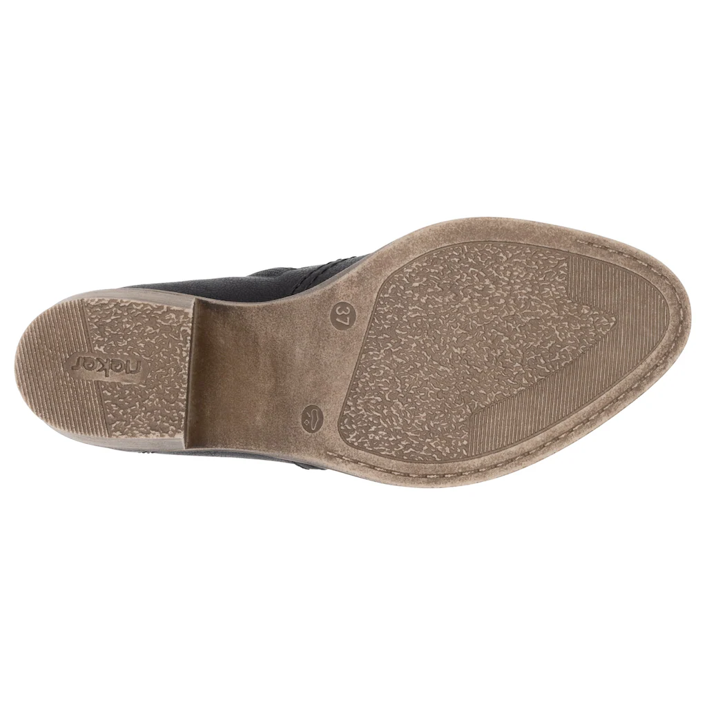 Rieker Westernstiefelette Cowboystiefelette Boots Blockabsatz Mit Gerafftem Slouchy Schaft