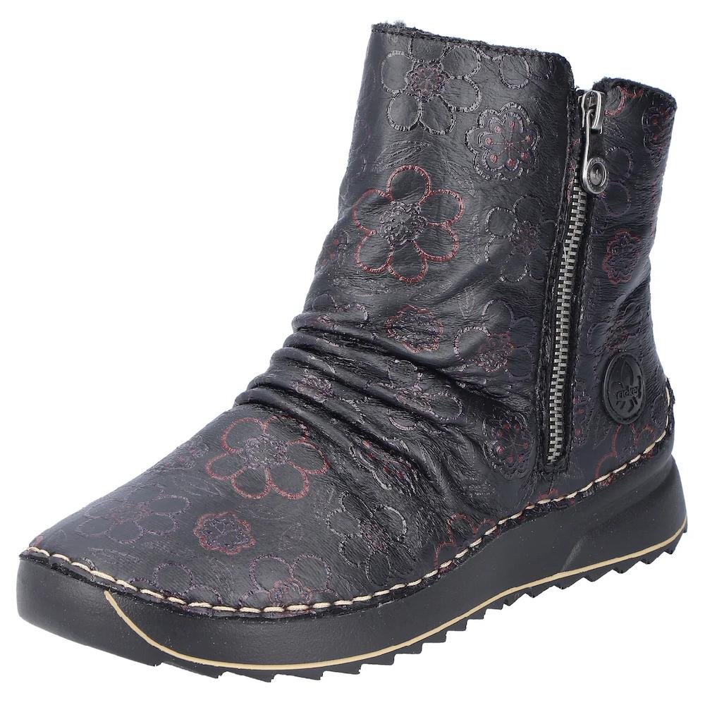 Rieker Winterboots Plateaustiefelette Print-Boots mit Außenreißverschluss online bestellen