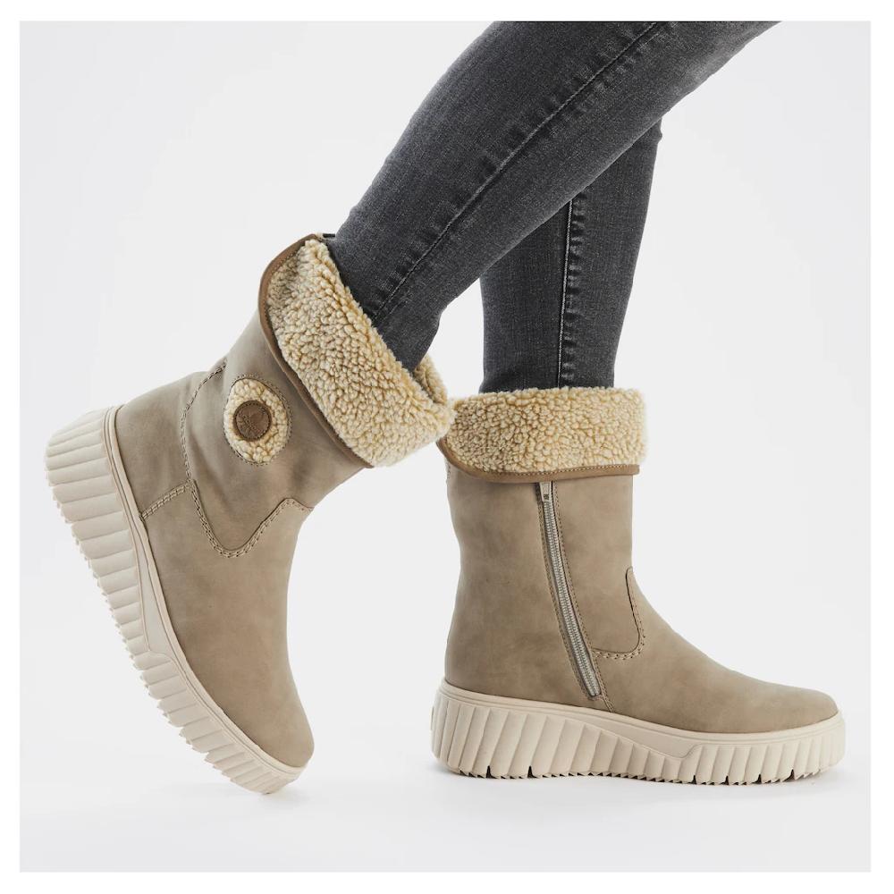 Rieker Winterboots Schlupfboots Plateau-Stiefelette Mit Praktischem Reißverschluss Online Bestellen