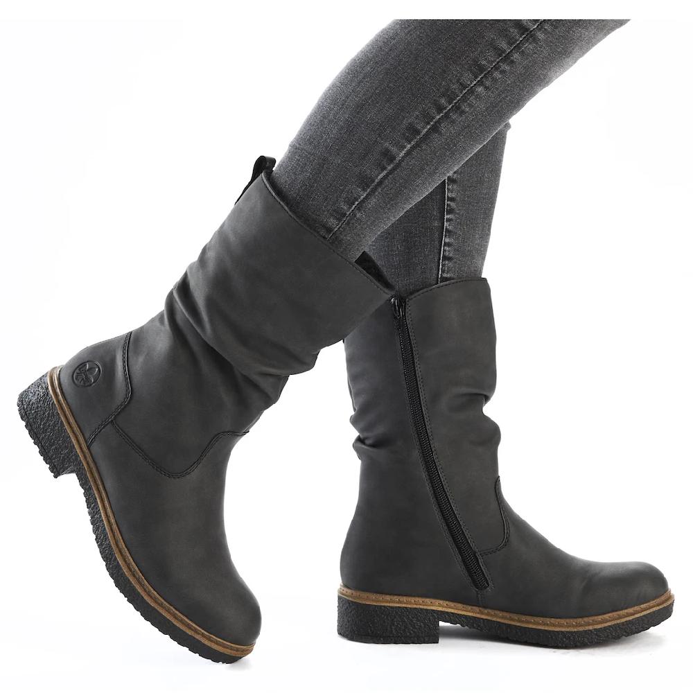 Rieker Winterstiefel Klassik-Stiefel Blockabsatz Slouchy Schaft Mit Warmfutter Online Bestellen