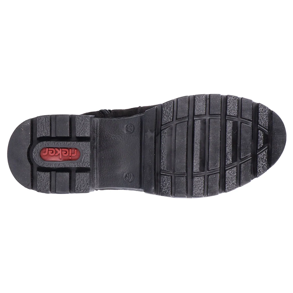 Rieker Winterstiefel Langschaftstiefel Blockabsatz Mit Stretch Online Bestellen