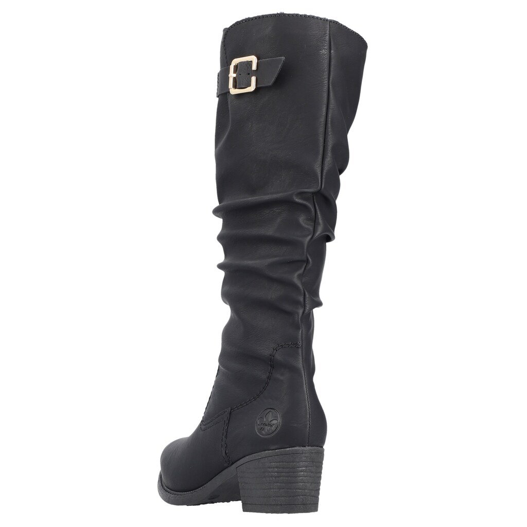 Rieker Winterstiefel Langschaftstiefel Blockabsatz Innenreißverschluss Slouchy Schaft Bestellen