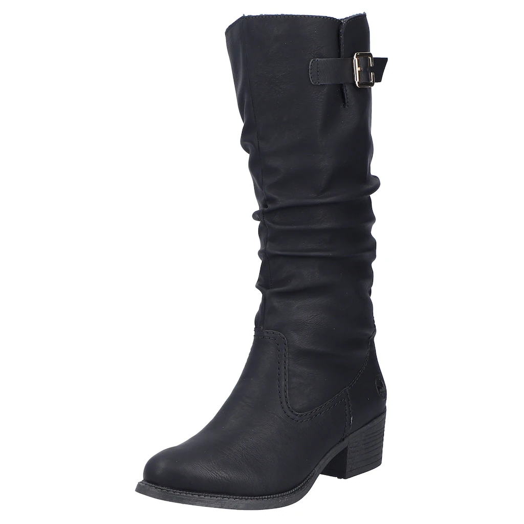 Rieker Winterstiefel Langschaftstiefel Blockabsatz Innenreißverschluss slouchy Schaft bestellen