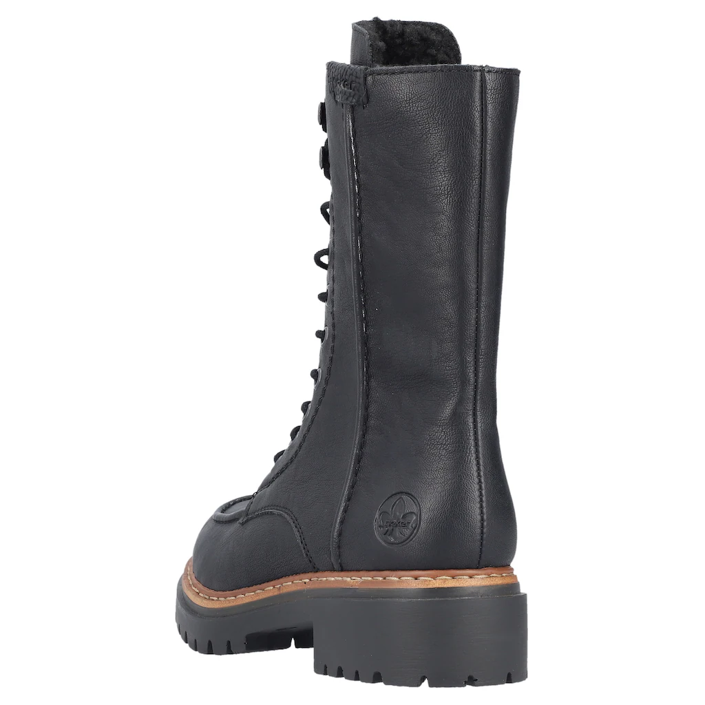 Rieker Winterstiefelette Blockabsatz Schnürstiefelette Schnürboots Mit Warmfiutter Online Bestellen