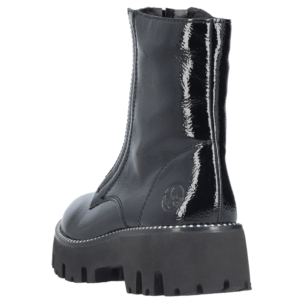 Rieker Winterstiefelette Boots Front Reißverschluss Profilsohle Nieten Besetzter Rahmen Kaufen