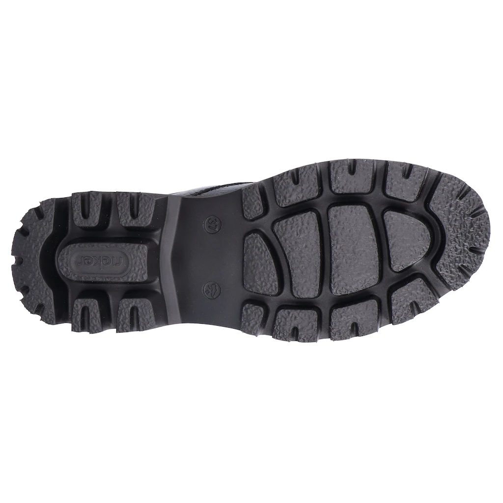 Rieker Winterstiefelette Boots Front Reißverschluss Profilsohle Nieten Besetzter Rahmen Kaufen