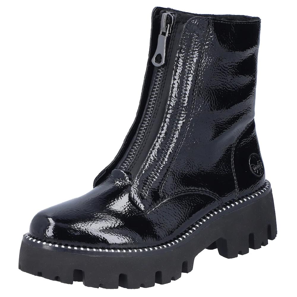 Rieker Winterstiefelette Boots Front Reißverschluss Profilsohle Nieten besetzter Rahmen kaufen