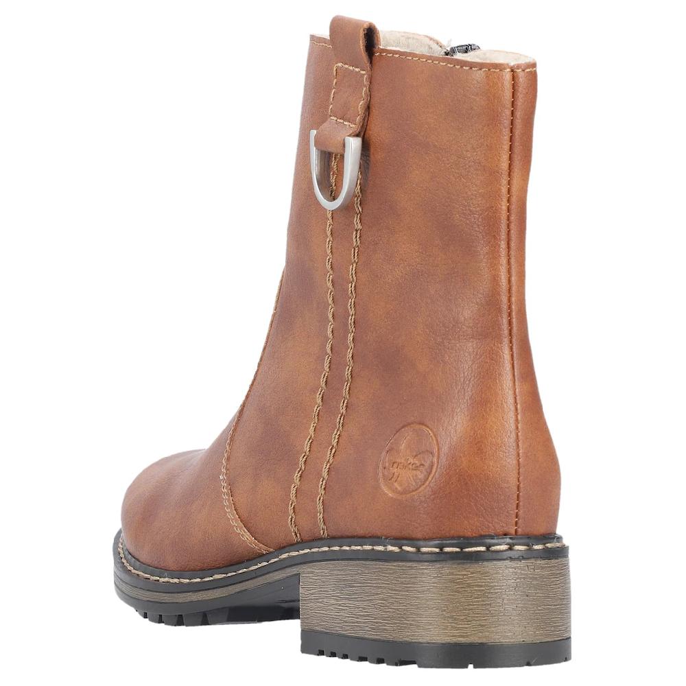 Rieker Winterstiefelette Schlupfboots Blockabsatz Mit Innenreißverschluss ▷ Für