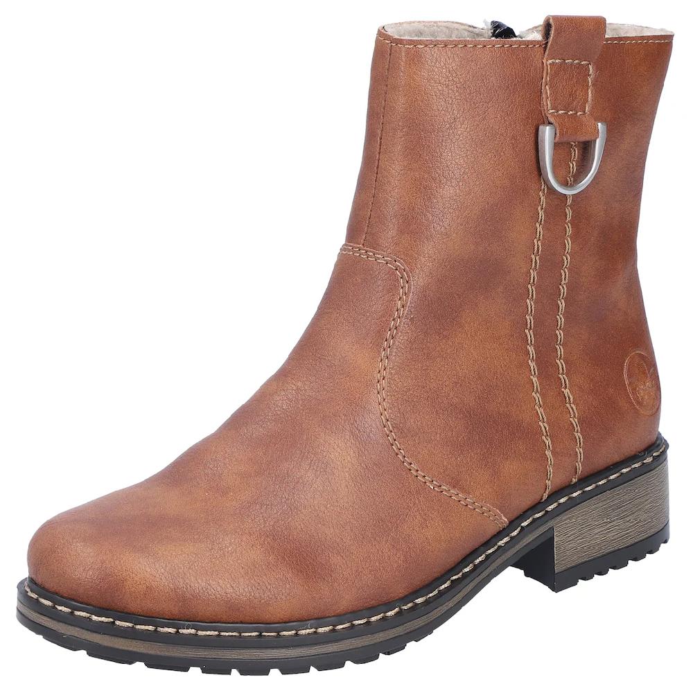 Rieker Winterstiefelette Schlupfboots Blockabsatz Mit Innenreißverschluss ▷ Für