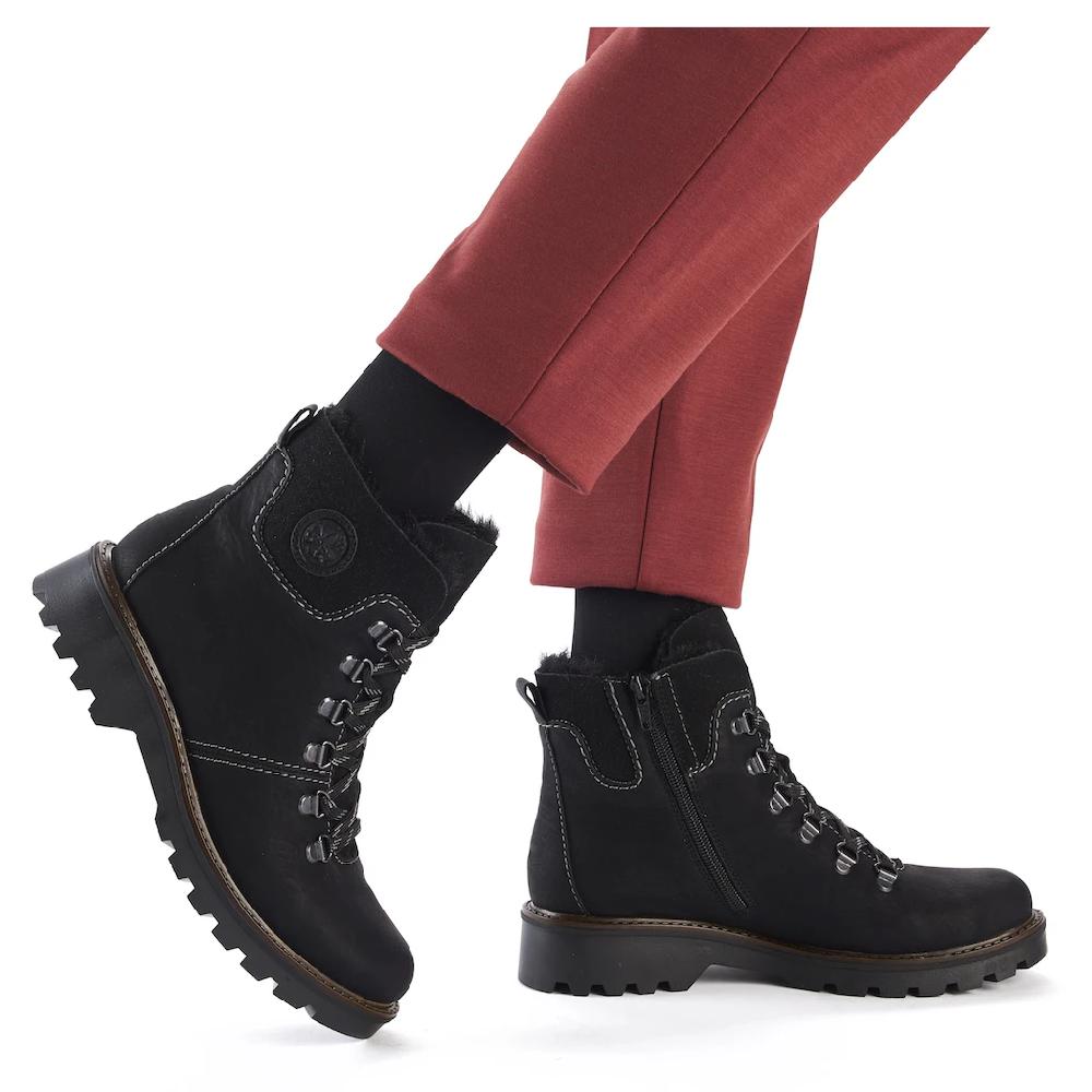 Rieker Winterstiefelette Schnürboots Outdoorstiefelette Bergsteiger-Look Mit Warmfutter Online Bestellen
