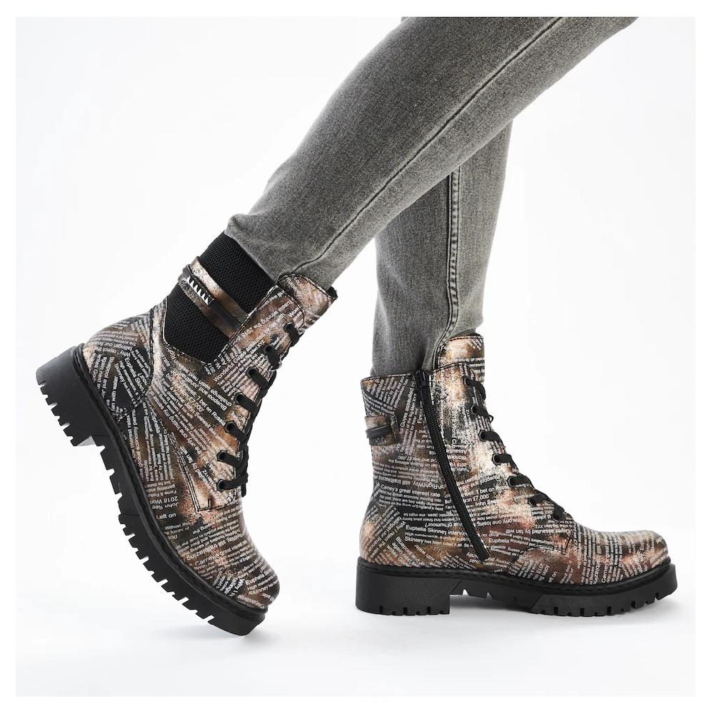 Rieker Winterstiefelette Schnürboots Stiefelette Blockabsatz Mit Innenreißverschluss Online Kaufen