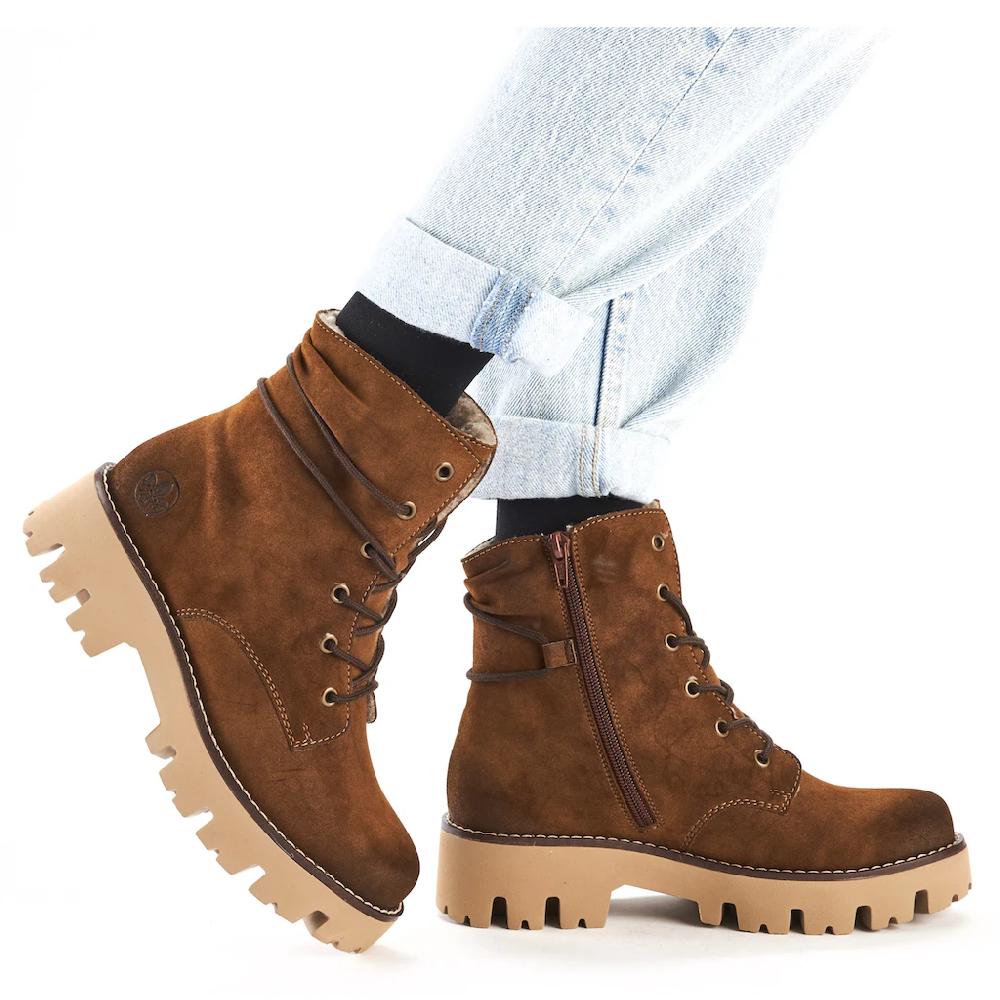 Rieker Winterstiefelette Schnürboots Winterboots Profilsohle Mit Innenreißverschluss Online Kaufen